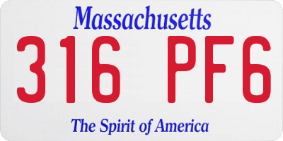 MA license plate 316PF6