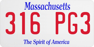 MA license plate 316PG3