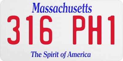 MA license plate 316PH1