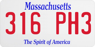 MA license plate 316PH3
