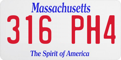 MA license plate 316PH4