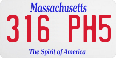 MA license plate 316PH5