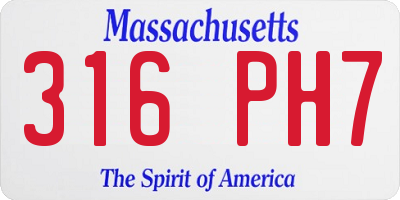 MA license plate 316PH7