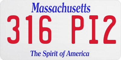 MA license plate 316PI2