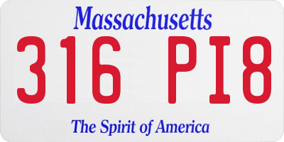MA license plate 316PI8