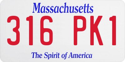 MA license plate 316PK1