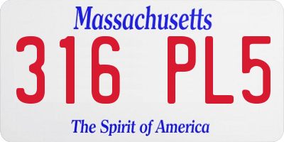 MA license plate 316PL5