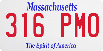 MA license plate 316PM0