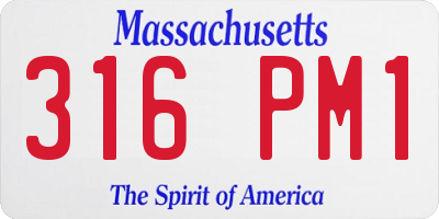 MA license plate 316PM1