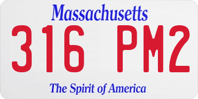 MA license plate 316PM2