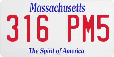MA license plate 316PM5