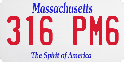 MA license plate 316PM6