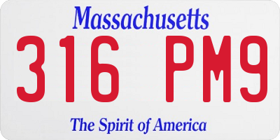 MA license plate 316PM9