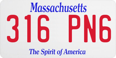 MA license plate 316PN6