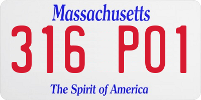 MA license plate 316PO1