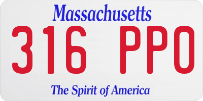 MA license plate 316PP0