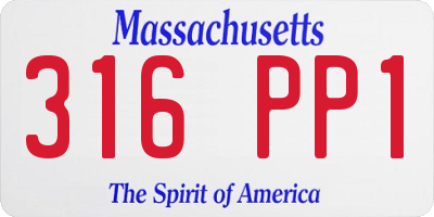 MA license plate 316PP1