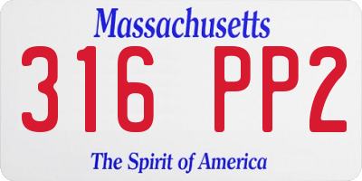 MA license plate 316PP2