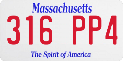 MA license plate 316PP4