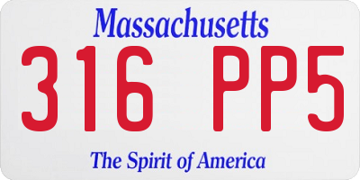 MA license plate 316PP5