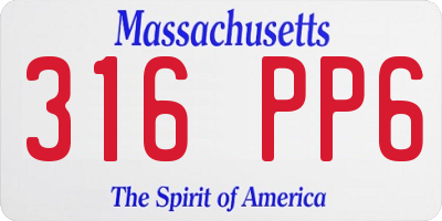 MA license plate 316PP6