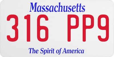 MA license plate 316PP9