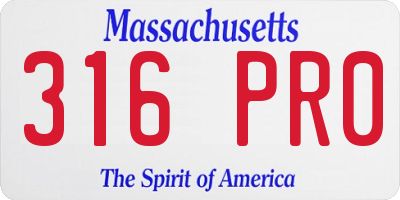 MA license plate 316PR0