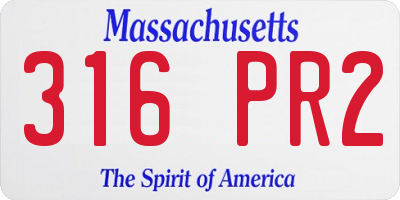 MA license plate 316PR2