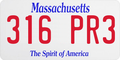 MA license plate 316PR3