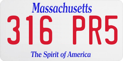 MA license plate 316PR5