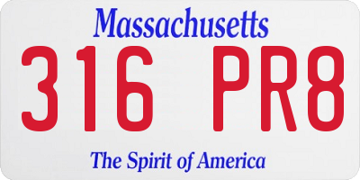 MA license plate 316PR8