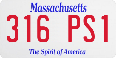 MA license plate 316PS1