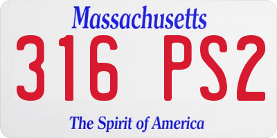 MA license plate 316PS2