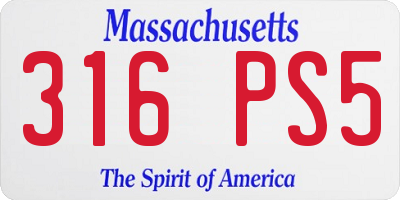 MA license plate 316PS5