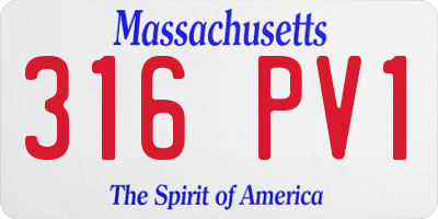 MA license plate 316PV1