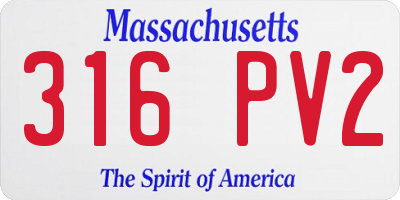 MA license plate 316PV2