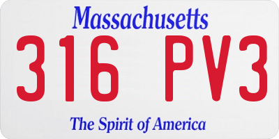 MA license plate 316PV3