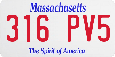 MA license plate 316PV5