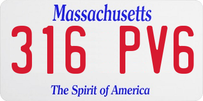 MA license plate 316PV6