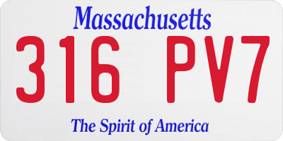 MA license plate 316PV7