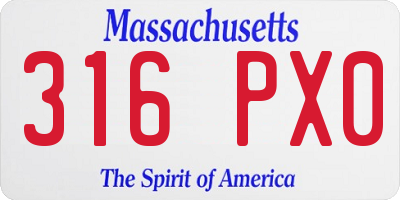 MA license plate 316PX0