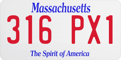 MA license plate 316PX1