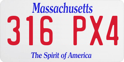 MA license plate 316PX4