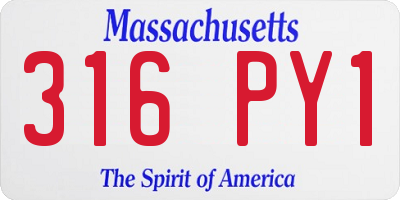 MA license plate 316PY1