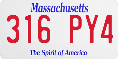 MA license plate 316PY4