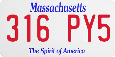 MA license plate 316PY5
