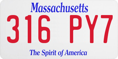 MA license plate 316PY7