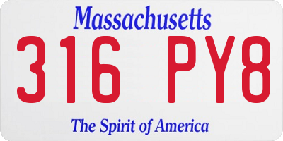MA license plate 316PY8