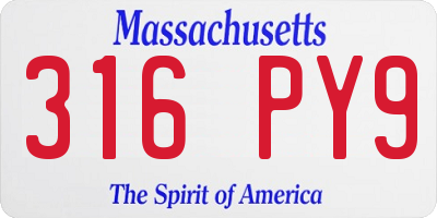 MA license plate 316PY9