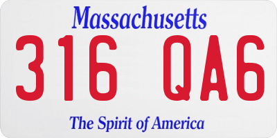 MA license plate 316QA6